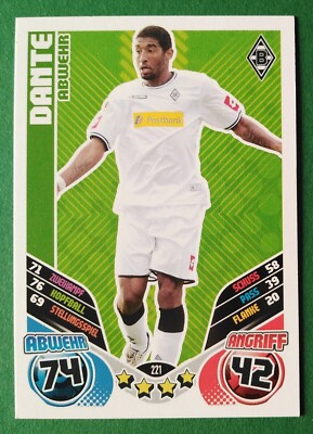 TOPPS Dante Mönchengladbach Bundesliga 2011/12 Match Attax Trading Card