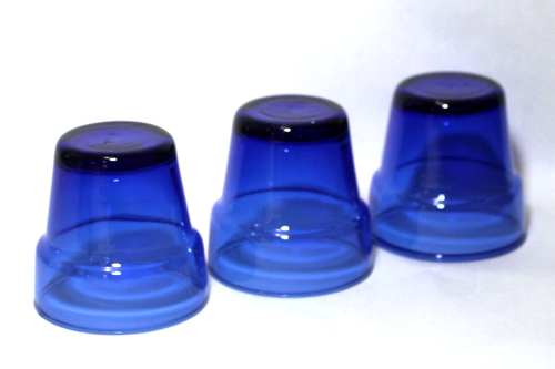 Flower Pots Cobalt Blue Glass Mini Anchor Hocking Set 3 - Picture 6 of 6
