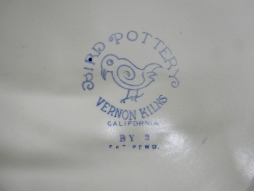 Vernon Kilns Harry Bird Floral Plate (6) from Bill Stern Estate - Picture 4 of 8