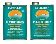 Evercoat 1249 Plastik Honey Premium Autobody Filler Thinner 16OZ. (2 Pack)