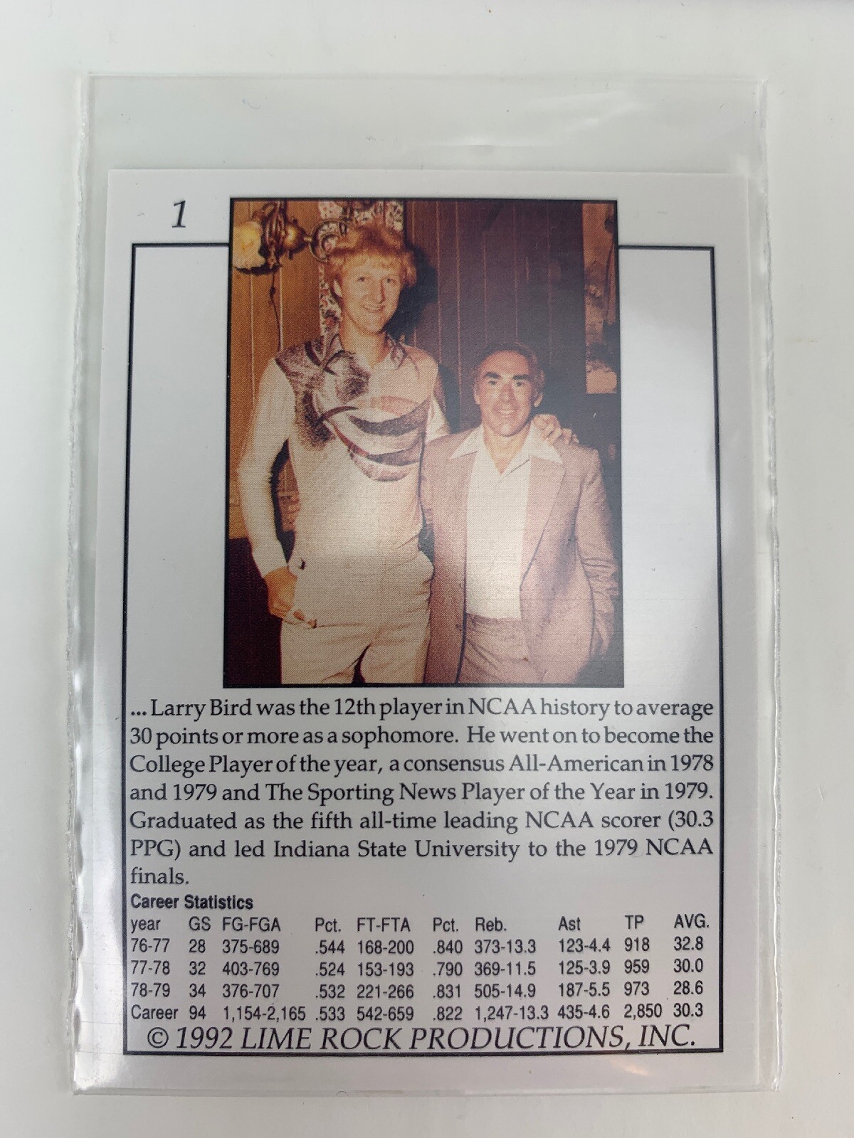 1992 Lime Rock Production LARRY BIRD Hologram Card Promo Set | eBay