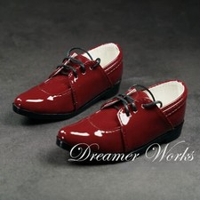 1/4 1/3 BJD Classical Pointed-toe Leather Shoes Doll Suit Shoes Bright Red Boy
