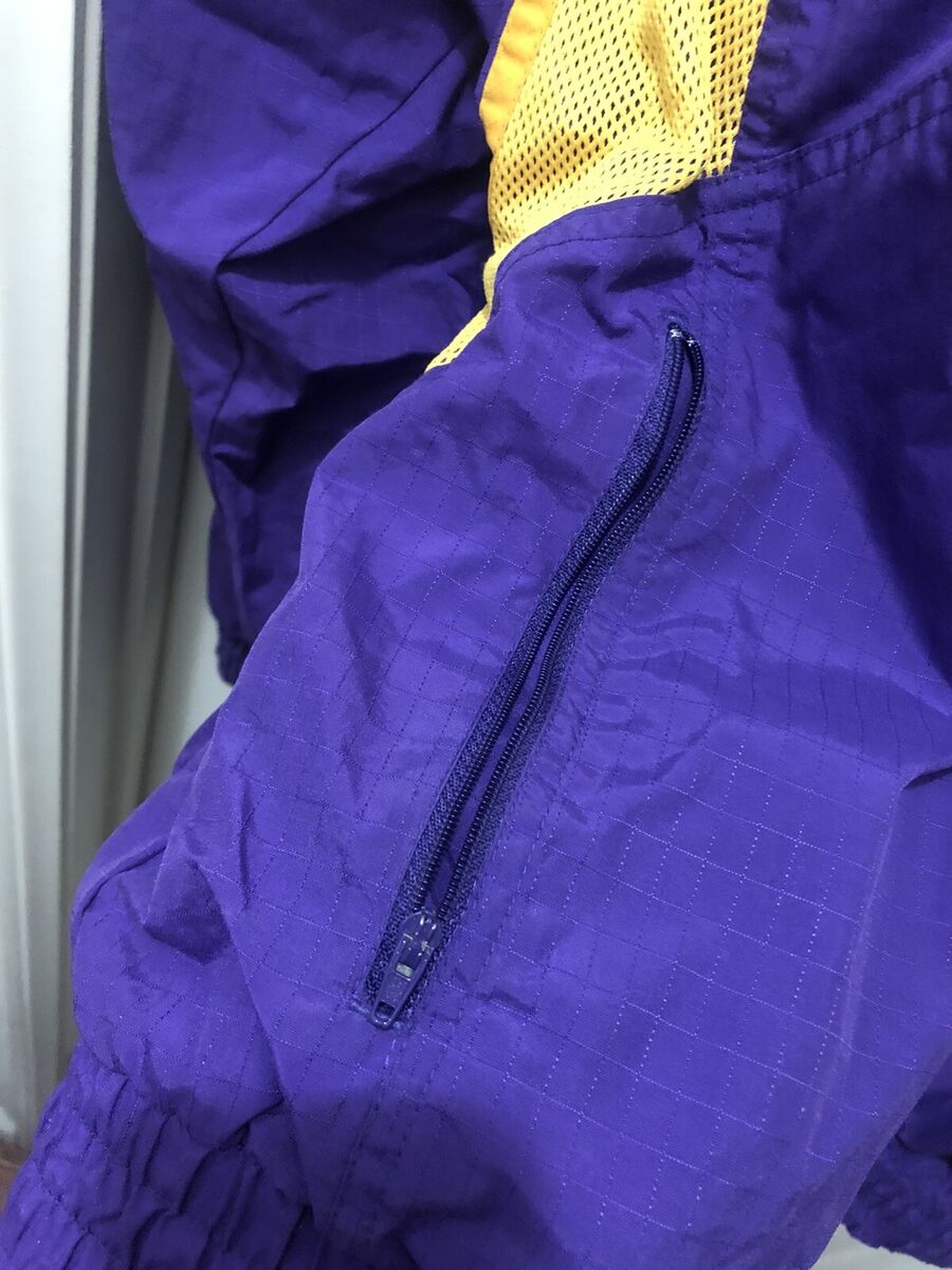 Los Angeles Lakers Jacket XL Purple Windbreaker Zip Up Logo Los Angeles Lakers Jacket XL Purple Windbreaker Zip Up Logo