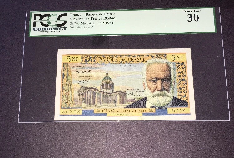 PCGS Currency Graded Banque De France 5 Francs Banknote 1964 141a - Image 3 of 4