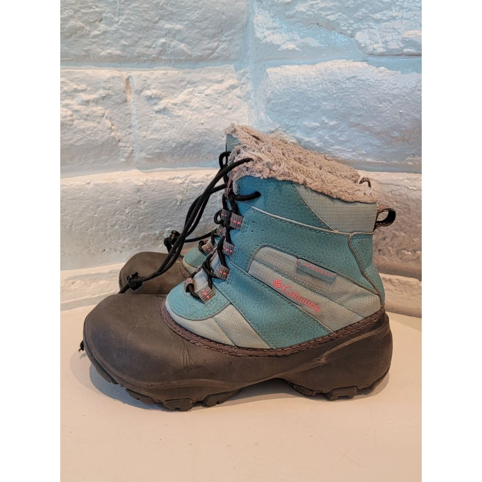 Columbia Snow Boots Girls Size 3 Bugaboot Waterproof Teal Black Winter BY1323-34 - Изображение 2 из 4