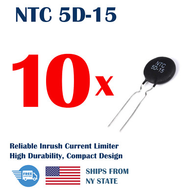10pcs NTC 5D-15 Inrush Current Limiter Thermistor