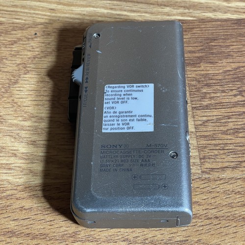 Sony M-570V Microcassette Voice Recorder Silber V-O-R Clear Voice Plus - Bild 9 von 9