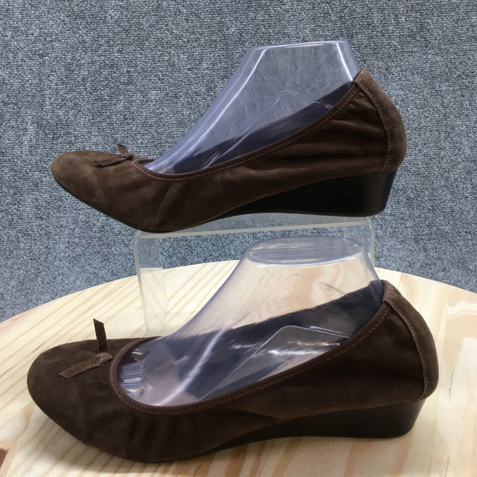 Zapatos Hush Puppies para mujer 11 M informales sin cordones zapatos de salón de ballet marrón gamuza cuero Foto 2 de 4