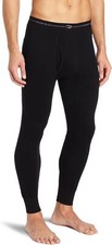 Duofold Men's Mid Weight Wicking Thermal Pant Medium, Black