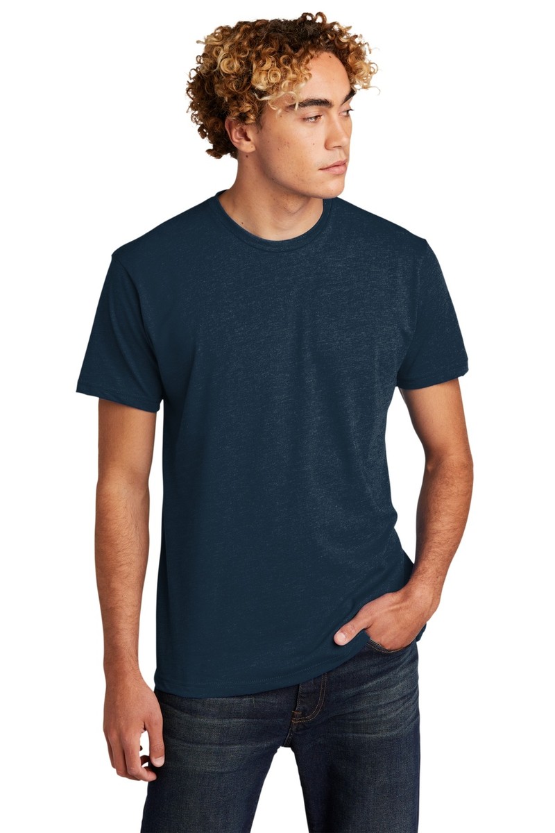 NEXT LEVEL APPAREL Men's N6210 T-Shirt - Charcoal/Ice Blue, Large, 60% Cotton 40% Polyester