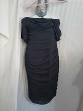 fashion nova black bad for the night bandage midi dress size xl (ex87)