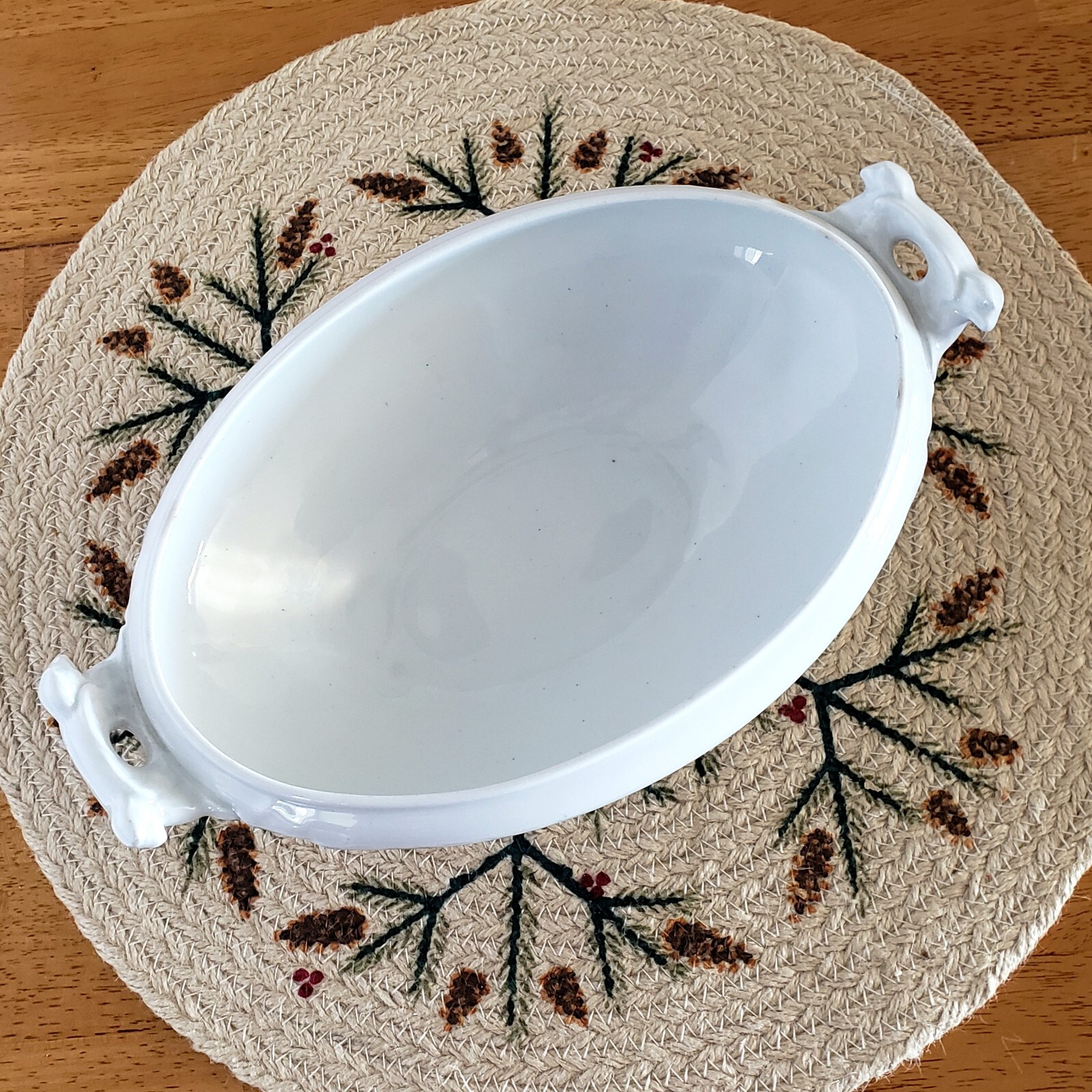 Antique White Ironstone Covered Vegetable Tureen Eagle Head Pratt & Simpson Engl