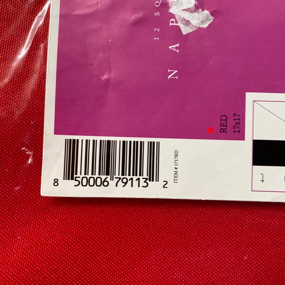 Napkins Red Polyester Dinner Kadut Cloth Holiday Home Decor 17 x 17 Set of 10 - Изображение 4 из 4