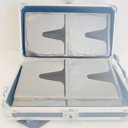 Leitz Hardcover Lockable Case Disc CD Holder Black Silver Carry Strap - 第 7/7 張圖片