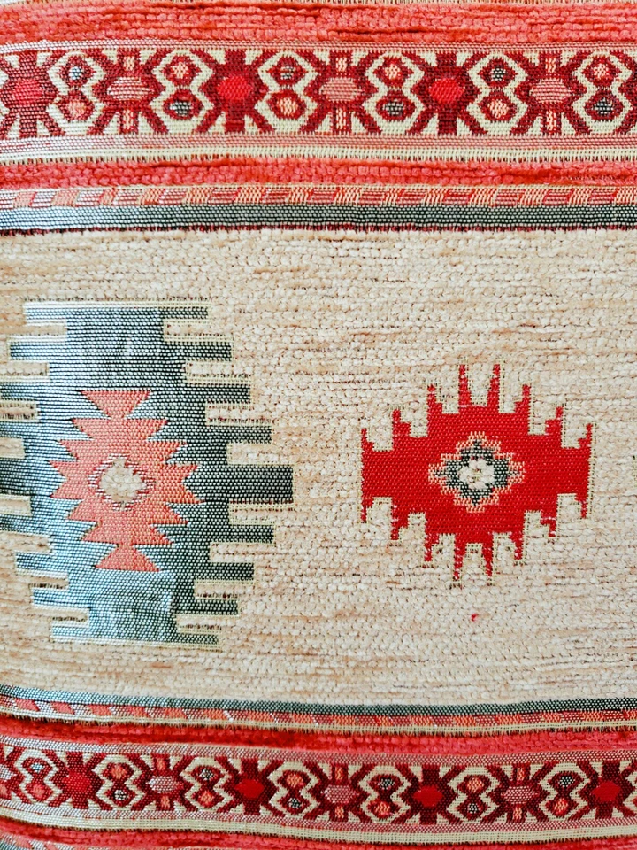 Boho Mustard Red Pillow, Decorative Throw Pillow, Boho Design Pillow 17" X 17" - Image 4 of 4