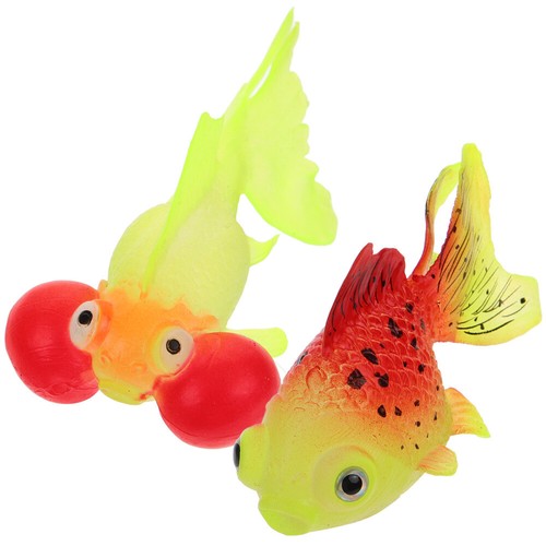 2PCS Artificial Goldfish Aquarium Fish Tank Decoration Fish Glowing Goldfish