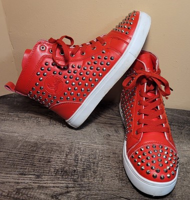 ROCKER Red Spiked Size:7 High Top Shoes 