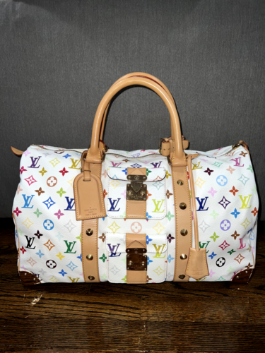 Louis Vuitton Keepall 45 Takashi Murakami White Multicolor
