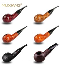 Pipa de tabaco MUXIANG Briar Prince hecha a mano alzada autor pipa de 9 mm vástago acrílico