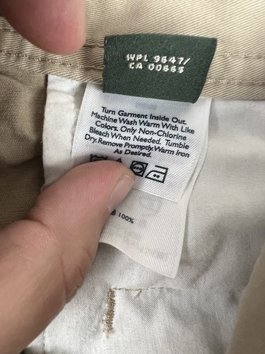 Pantalones chinos vintage Eddie Bauer Khakis para hombre 34x32 real 34x31 pierna ancha ** - Imagen 7 de 12