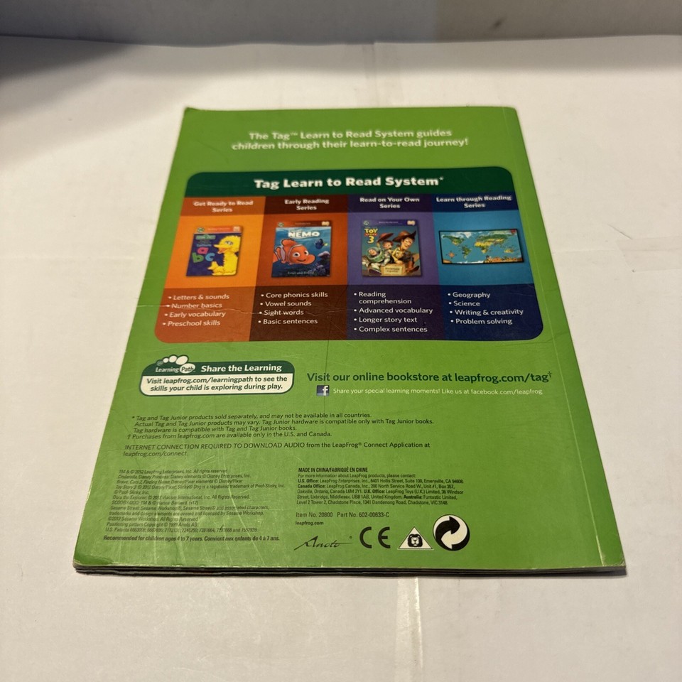Leapfrog Tag Book Let’s Play Tag Toy Story/Pet Pals/Learn To Read Book ...