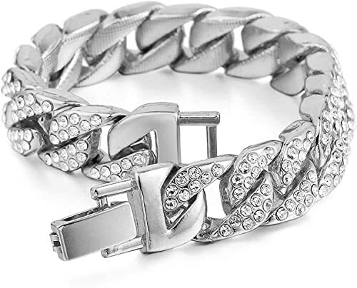 Mens Big Bezel Dial W/ Cuban Chain Bracelet,Necklace,Chain & Ring - CRNT 8967 - Picture 35 of 99