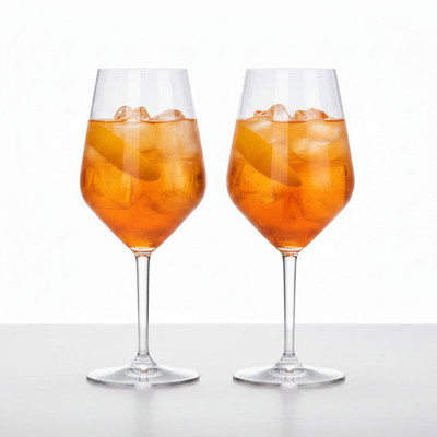 Kunststoffglas NEU mit Facetten SARTI | Becher Glas APEROL SPRITZ  | 2-er Set