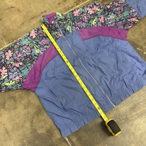 Vintage 90s Nike Floral Woman's Track Jacket Purple Size L - Picture 5 of 6