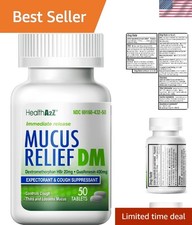 Cough Relief DM Tablets - 50 Count, Fast-Acting Dextromethorphan  Guaifenesin