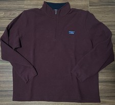 LL Bean Lakewashed Double Knit Textured burgundy Heather XL Quarter Zip Sweater
