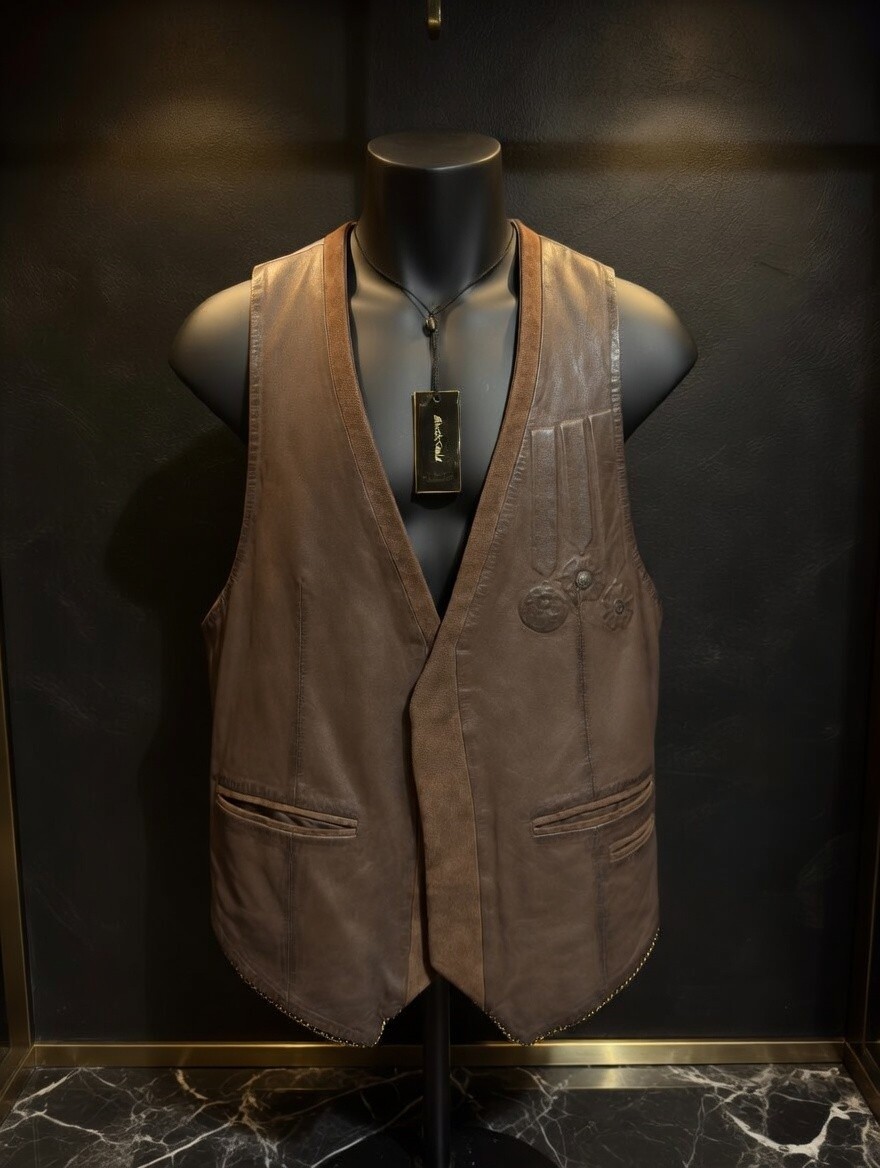 Diesel Black Gold Prime Line Leather Waistcoat image 2