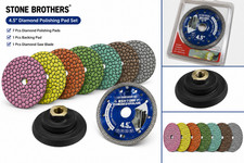Stonebrother 4” Dry Diamond Polishing Pads 7PCS Set for Quartz Granite Marble