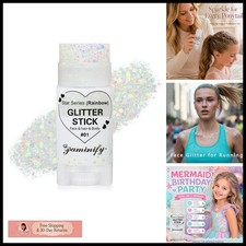 Paminify Rainbow White Hair Glitter Stick for Kids Women Halloween