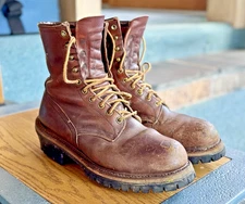 Red Wing 4418 Men's 8.5 D 8" Logger Boots Steel Toe Insulated Vibram Made in USA