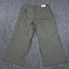 NEW Uniqlo Linen Blend Tucked Wide Pants Womens XL Olive High Rise Relaxed Fit