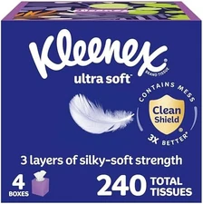 Kleenex Ultra Soft Facial Tissues 4 Cube