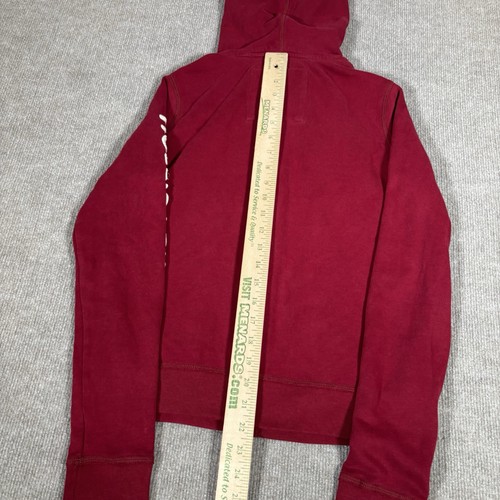 Vintage Hollister Hoodie Sweatshirt Womens M Full Zip Red Embroidered Logo Y2K - Picture 7 of 7