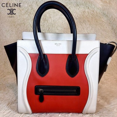 Celine Luggage Mini Shopper Multicolor Leather Handbag