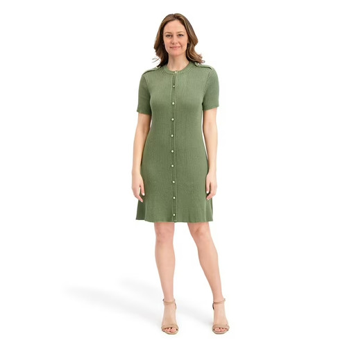 French Connection Women's Mini Sweater Dress Size S Olive