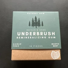 Underbrush Remineralizing Organic Chewing Gum Mastic Mint 18 Pieces