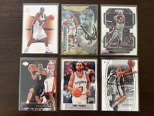 San Antonio Spurs Basketball Card Lot - Tim Duncan, Tony Parker, 6 Cards