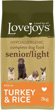 Lovejoys Light/Senior Dry Dog Food Hypoallergenic, Turkey & Rice, 2Kg - Complete 6.75 per kilo