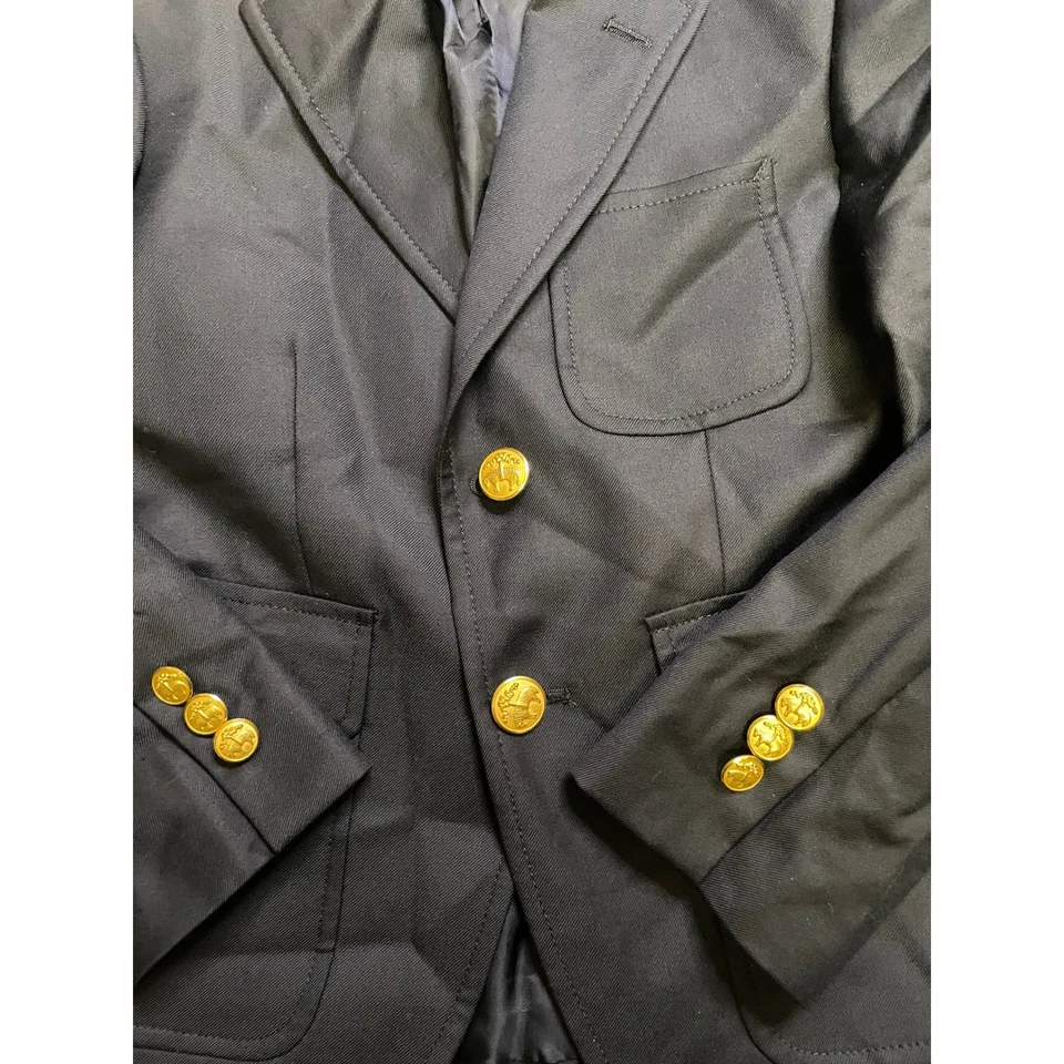 Blazer Brooks Brothers Niños Lana Azul Marino Botones Dorados Talla 8 Hecho en México Foto 2 de 4