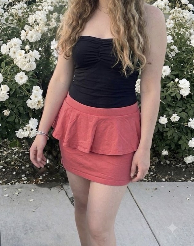 Forever 21 Body on Mini Skirt With American Apparel Bodysuit Bundle