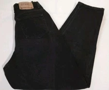 Vintage GITANO Women's Sz 10 Black Denim Tapered Leg Mom Jeans High Waist 28x30 