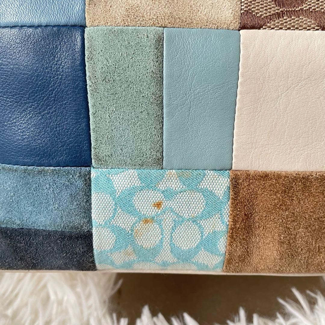 COACH Patchwork Canvas Leather Suede Shoulder Acc… - image 10