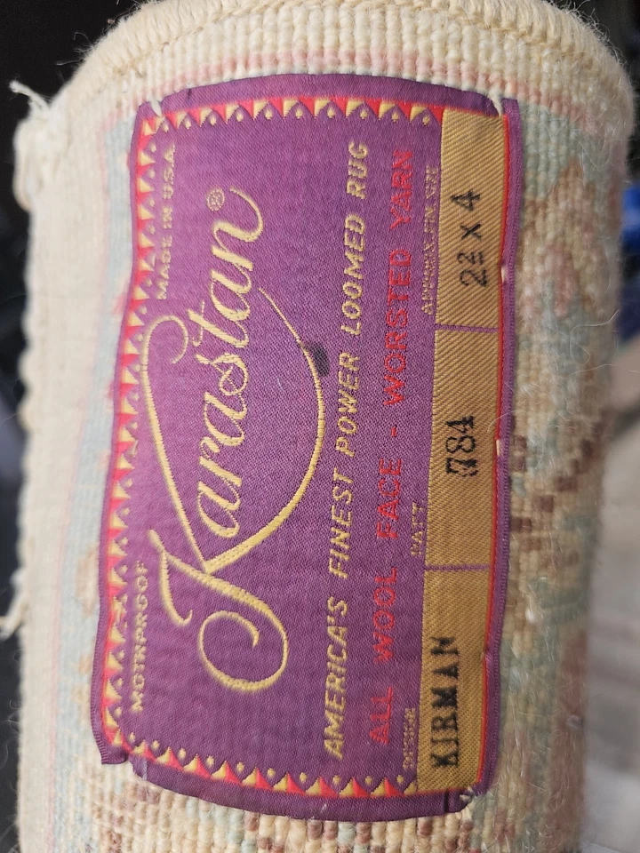 Juego de 2 alfombras de lana Karastan ~ diseño Kirman ~ patrón 784 ~ 2 pies 10 pulgadas X 5 pies 6 pulgadas Foto 3 de 4