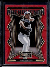 2025 Panini Select Hagen Smith Phenomenon Red Prizm #/99 White Sox