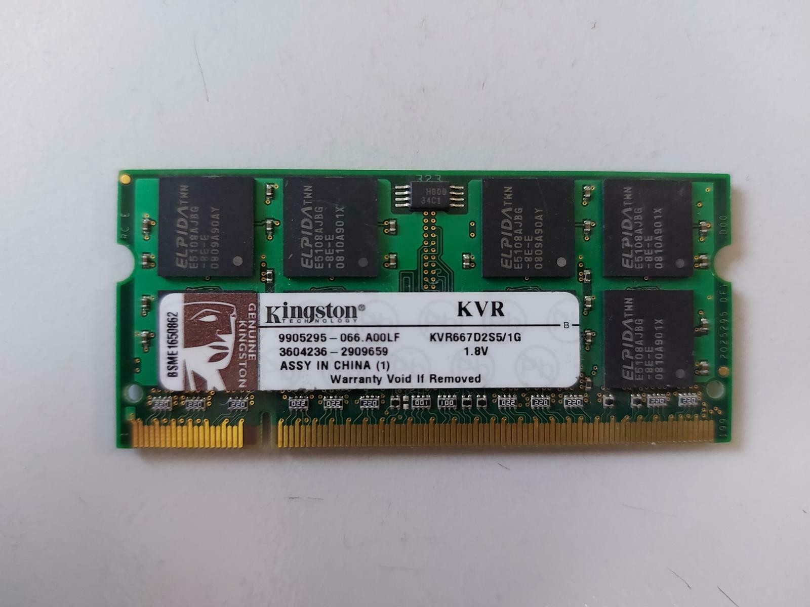kingston 1GB DDR2 667Mhz Non ECC RAM SODIMM Module ( KVR667D2S5/1G 9905295-066 )