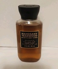 MAHOGANY TEAKWOOD Men Bath Body Works TRAVEL SIZE 3-in-1 Hair, Face  Body 3 oz